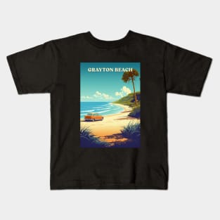 Grayton Beach Florida | Retro Travel Style Kids T-Shirt